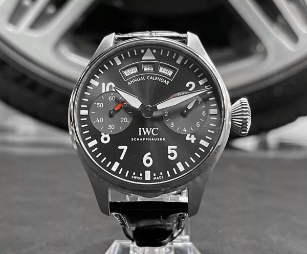 IWC Big Pilot Spitfire Annual Calendar IW502702 46mm $19k MSRP Grey Dial